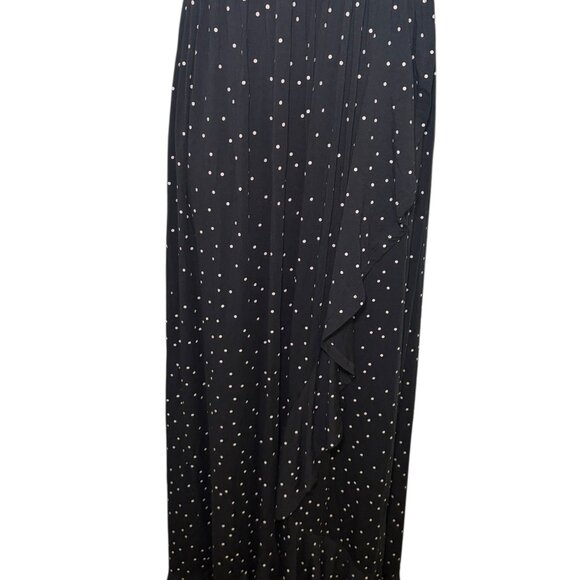 Ingrid & Isabel Black Polka Dot Maternity Racerback Maxi Dress Small - Picture 4 of 7